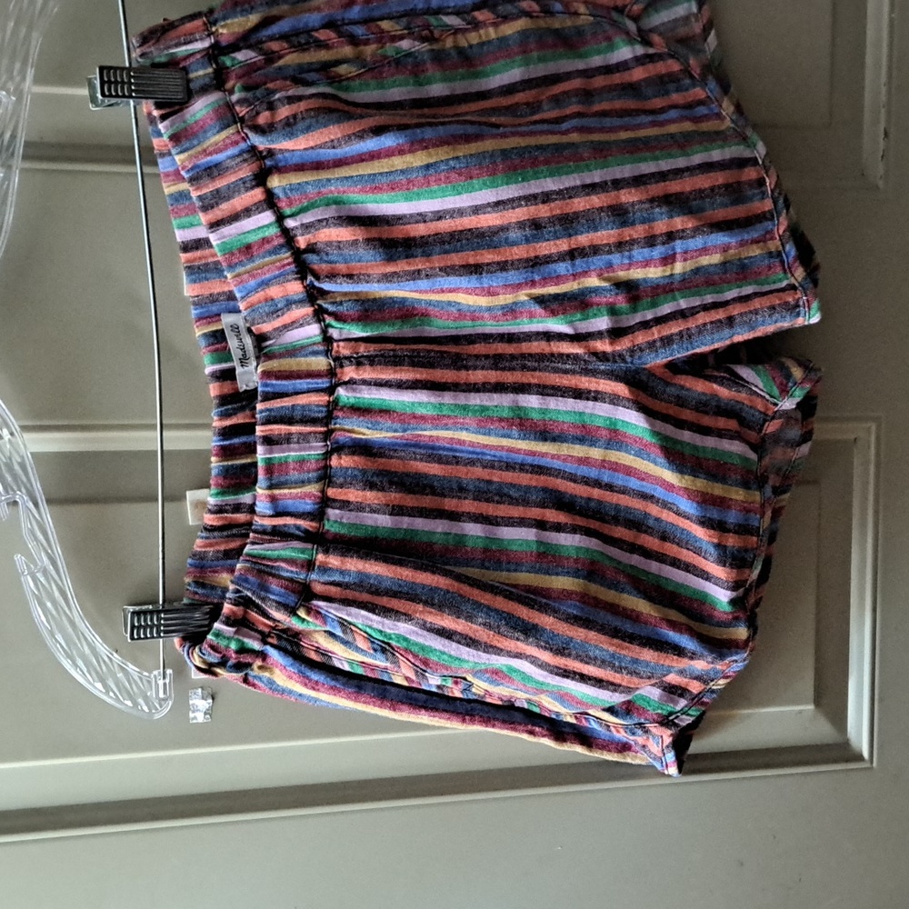 Madewell Pull-On Shorts in Rainbow Stripe